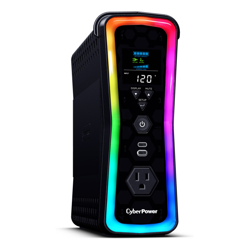 UPS CYBERPOWER GX150C2 1500VA 1000W 120V PFC ACTIVO RGB PANEL LCD USB-CX2 image 4