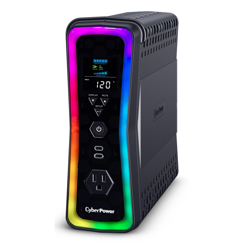 UPS CYBERPOWER GX150C2 1500VA 1000W 120V PFC ACTIVO RGB PANEL LCD USB-CX2 image 8