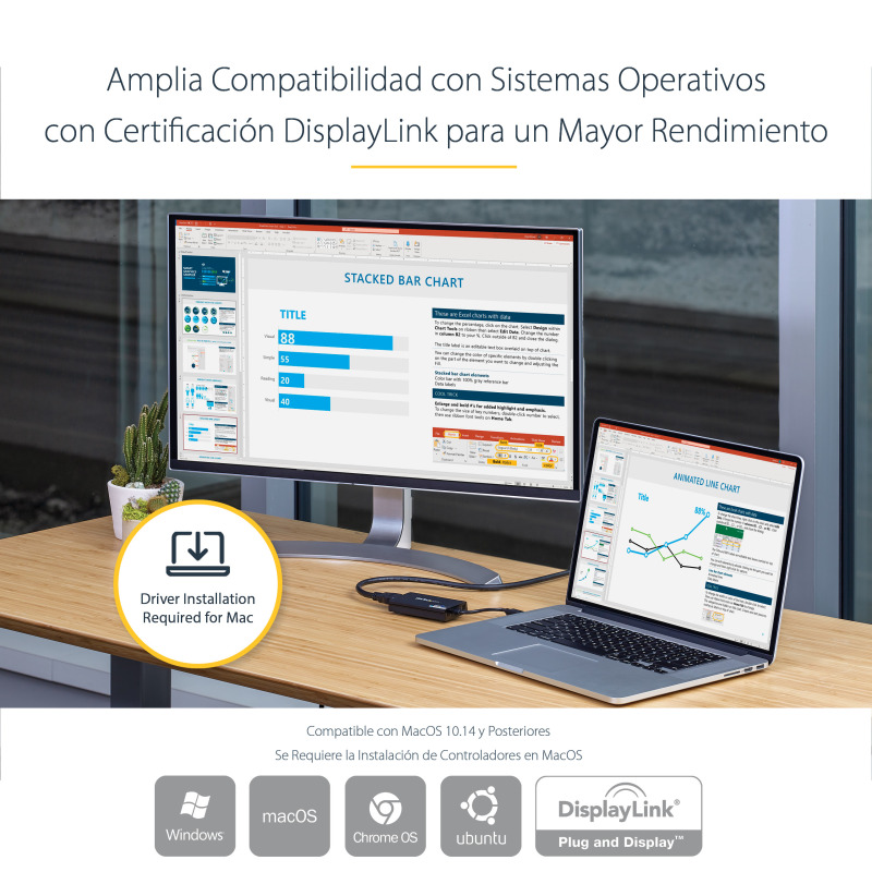 ADAPTADOR GRAFICO EXTERNO USB 3.0 A HDMI STARTECH.COM - ULTRAHD 4K 30HZ - CERTIFICADO DISPLAYLINK - CONVERTIDOR USB-A A HDMI PARA MONITOR - TARJETA GRAFICA EXTERNA DE VIDEO - MAC Y WINDOWS image 7