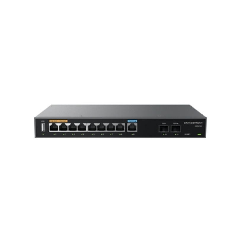 Router Gigabit VPN / Balanceador de cargas / 60000 sesiones NAT /  9 puertos 10/100/1000 Mbps  2 puertos SFP WAN/LAN / 1 puerto entrada PoEaf/at / 2 puertos salida PoE af/at / Compatible con GWN Cloud