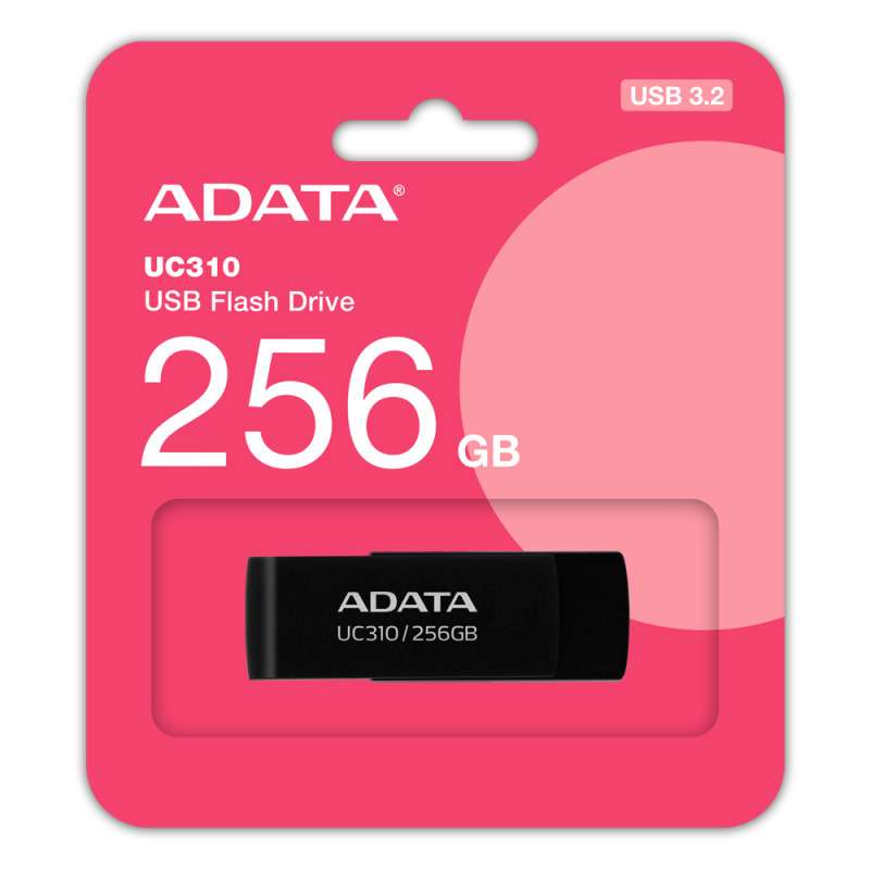 Memoria ADATA 256GB USB UC310 3.2 Negro lectura 100MB/s UC310-32G-RBK
