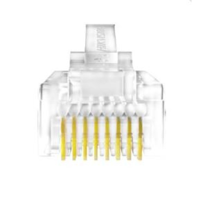 Bote con 100 Piezas de Plug Modular RJ45 / Cat 5e / Chapado en Oro a 30 Micras / Sin Blindaje / Facil Instalación / Uso Interior / Soporta Norma TIA568B / Cumple con RoHS 20