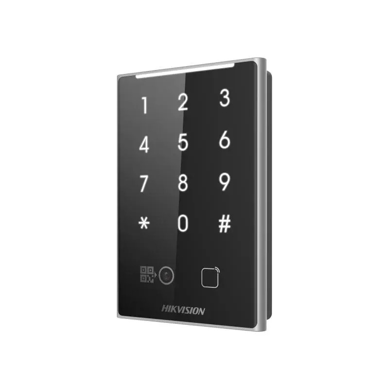 Lector de Tarjetas PROX EM y de Códigos QR / Teclado para Contraseña / Compatible con Controladores DSK2600 Series Hikvision / Comunicación RS485 y WIEGAND
