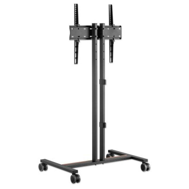 MANHATTAN 462068 - Soporte compacto para TV con ruedas Soporta un televisor de 34" a 55" de hasta 35 kg (77 lbs.), +/-10° de inclinación, diseño que ahorra espacio, negro/café image 6
