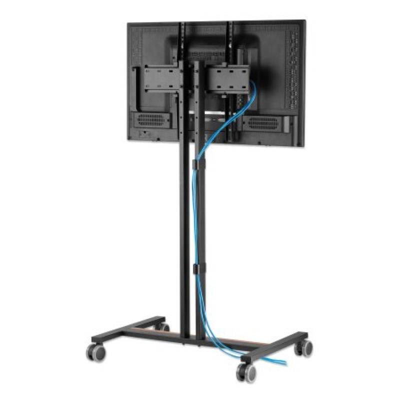 MANHATTAN 462068 - Soporte compacto para TV con ruedas Soporta un televisor de 34" a 55" de hasta 35 kg (77 lbs.), +/-10° de inclinación, diseño que ahorra espacio, negro/café image 7