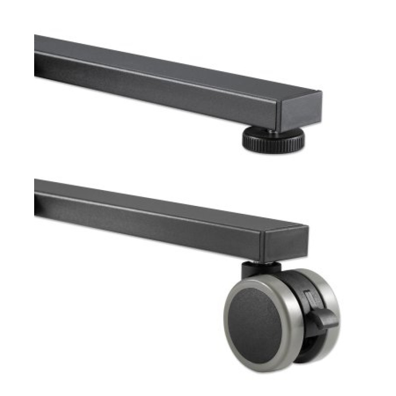 MANHATTAN 462068 - Soporte compacto para TV con ruedas Soporta un televisor de 34" a 55" de hasta 35 kg (77 lbs.), +/-10° de inclinación, diseño que ahorra espacio, negro/café image 8