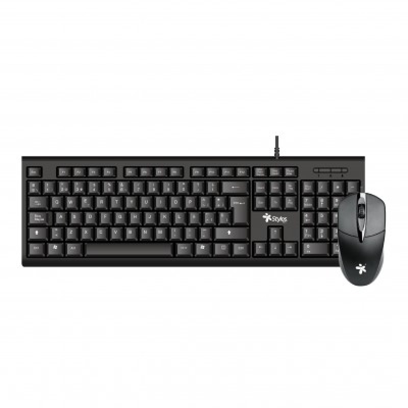 KIT TECLADO Y MOUSE ALAMBRICO STYLOS (STPKTM4B) MEMBRANA, 105 TECLAS, MOUSE 3 BOTONES, USB, NEGRO image 2