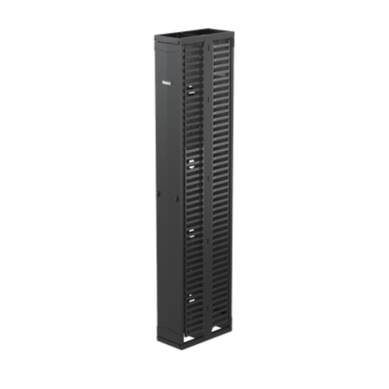 Organizador Vertical PatchRunner Doble Frontal y Posterior Para Rack Abierto de 45 Unidades 10in de Ancho Color Negro