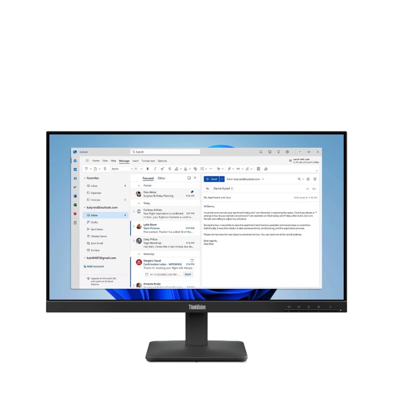 MONITOR LENOVO THINKVISION  S24-4E /23.8 FHD (1920X1080) IPS / 1X HDMI® 1.4, 1X VGA /3 YR GARANTIA CENTRO DE SERVICIO
