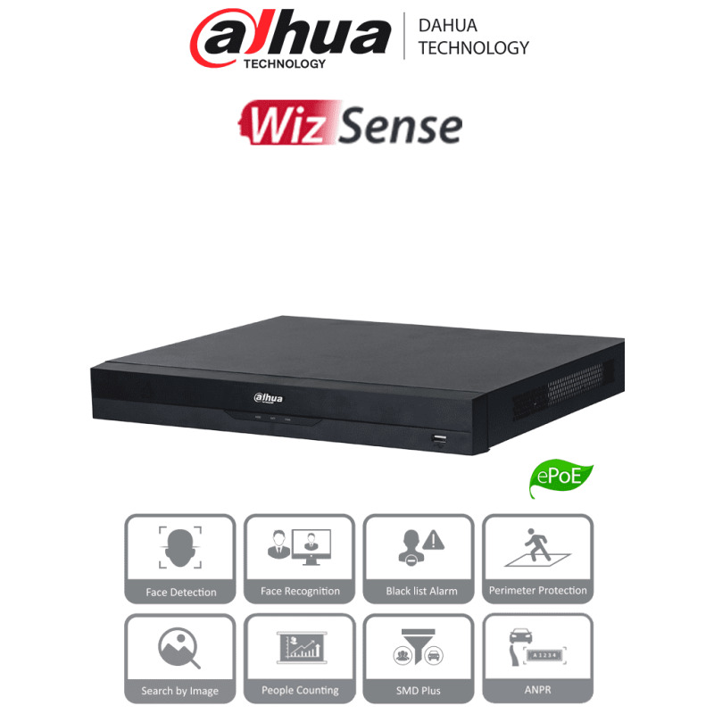DAHUA NVR5208-8P-EI - NVR de 2 Megapíxeles/ 8 Canales IP/ WizSense/ 8 Puertos PoE/ Smart H.265+/ 2 Ch de Reconocimiento Facial y FD/ Hasta 20 Bases de Datos de Rostros/ 2 Puertos SATA/ SMD Plus/ Onvif/ #LoNuevo image 2