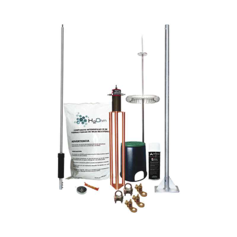 Kit de Pararrayo Dipolo con Electrodo y Accesorios de Instalación para Techo