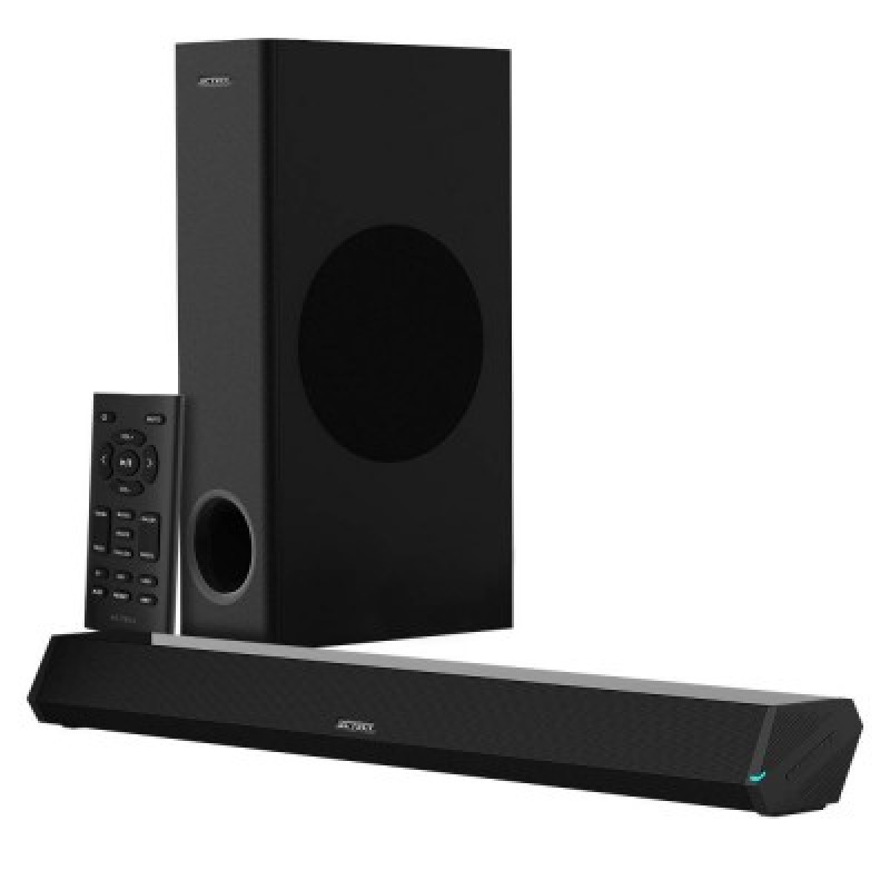 BARRA DE SONIDO ACTECK DYNAMIC TRIM BS670 / SUBWOOFER / SONIDO ESTEREO / 70 W RMS / BLUETOOTH + HDMI ARC + OPTICO + AUX 3.5MM + USB / LED INDICADOR / CONTROL INCLUIDO / NEGRO / AC-935913