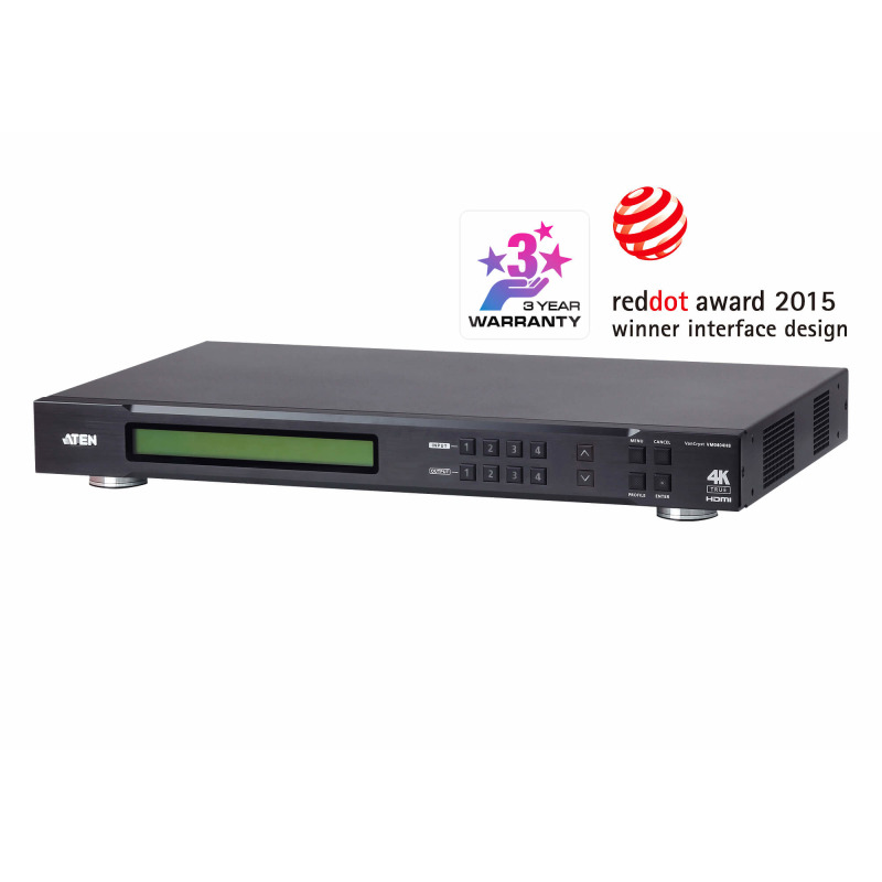 Switch Matricial | 4x4 | True 4K |  4096x2160 / 384 x2160 a 60 Hz  | HDR 444 | HDCP 22 | Diferentes Métodos de Control | EDID Expert