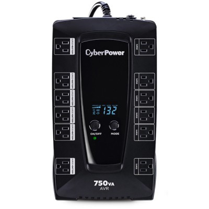UPS de 750 VA/450 W Topología Línea Interactiva Entrada 120 Vca NEMA 515P Tipo Gabinete Compacto Con 12 Tomas NEMA 515R