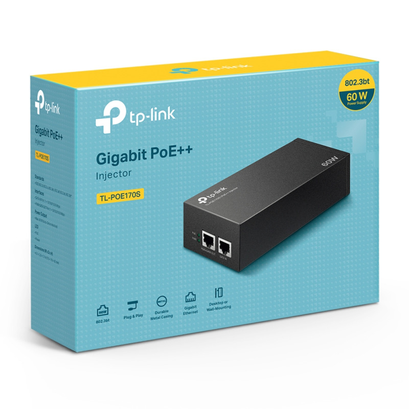Inyector PoE 60W / Gigabit 8023 af/at/bt / 2 puerto 10/100/1000 Mbps / Plug and Play / Fuente alimientación Integrada image 6