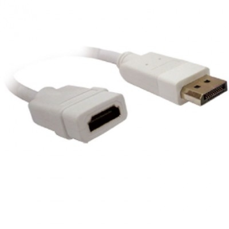 ADAPTADOR BROBOTIX DISPLAYPORT MACHO A HDMI HEMBRA, BLANCO