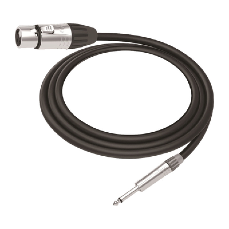 Cable de Audio | XLR 3 Polos Hembra a Plug 1/4 in mono | Conector Seetronic Serie M SCMF3  MP2X | Longitud 3m