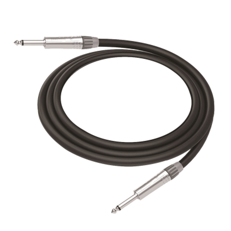 Cable de Audio | Plug 1/4 in a Plug 1/4 in Mono | Carcasa Cromada | Conectores Seetronic | Ideal para Instrumentos | Longitud 3m