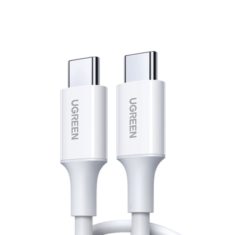 Cable USBC a USBC | 1 Metro | Carga Rápida de hasta 60W | Transferencia de datos de 480 Mbps | PD30 | QC 40/30/20 | FPC | AFC | Duradero y Flexible| Caja ABS | Cubierta de TPE | Color Blanco image 3