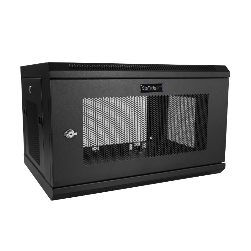 GABINETE RACK DE SERVIDORES 6U DE 19 PARA MONTAJE - CON PROFUNDIDAD AJUSTABLE DE 38CM/15 Y CIERRE DE SEGURIDAD - VENTILACION, ESTANTE Y CINTA DE GANCHO Y FELPA - ENSAMBLADO STARTECH.COM