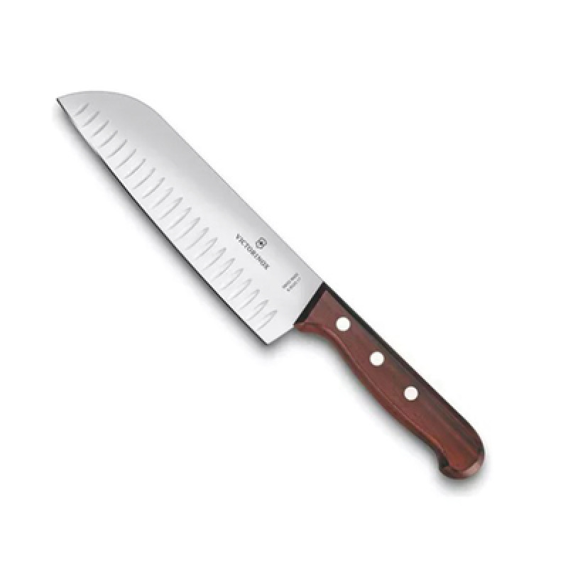 Cuchillo Santoku Wood de 17 cm Filo con Alvéolos Estilo Japonés
