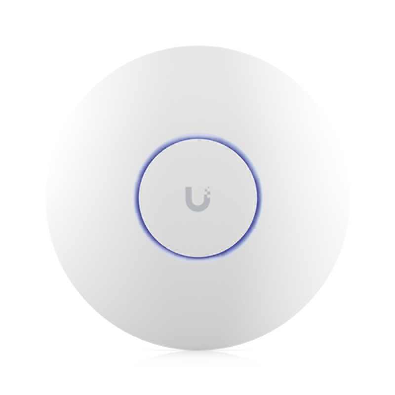 Punto de Acceso UniFi WiFi 6E Enterprise alta densidad hasta 600 usuarios MuMIMO 4x4 bandas 24/5/6 Ghz 1 puerto RJ45 25G POE no incluido