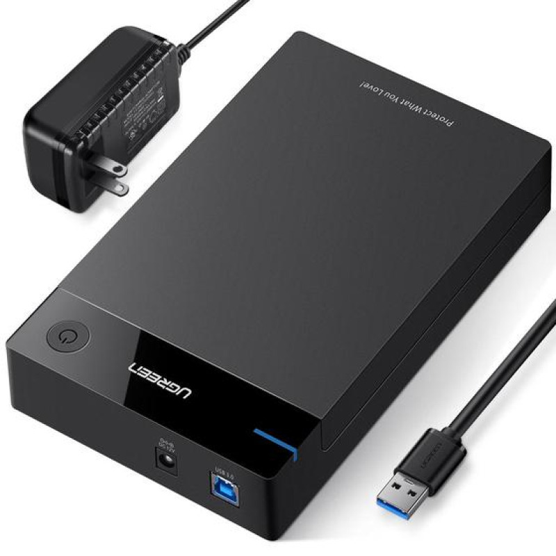 Carcasa de Disco Duro para  35 y  25 Enclosure | Con Cable USB 30 | Para HDD 35 / SSD 25 | SATA I/II/III | UASP | Hasta 16 TB | Compatible con Windows Linux Mac OS | No Requiere Controlador | Cable 1m | Incluye Adaptador d