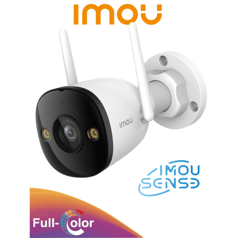 IMOU Bullet 3 5MP - Cámara IP Bullet Wifi de 5 Megapíxeles/ Full Color/ IMOU Sense/ Visión Nocturna Inteligente/ Audio Dos Vías/ Disuasión Activa/ 108 Grados/ 30 Mts de IR/ H.265/ IP67/ Detección de Humanos y vehículos/ Ranura para MicroSD/ #LoNuevo