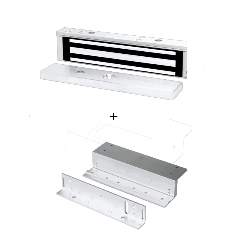 Seco-Larm E941SA600 - Electroiman de 600Lb  + Soporte en "Z" y en "L" 