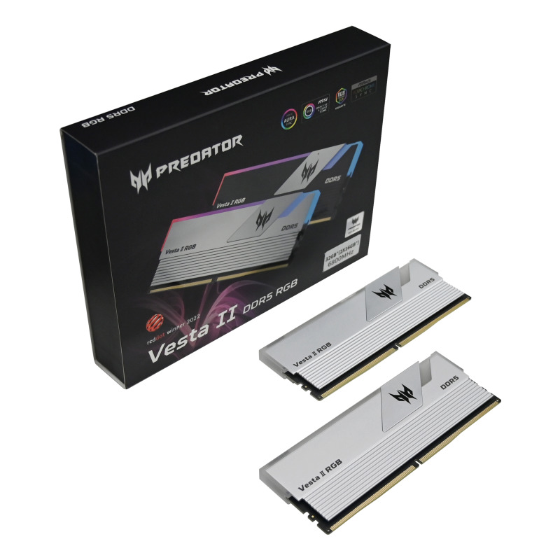 MEMORIA DIMM DDR5 PREDATOR (BL.9BWWR.379) VESTA II, RGB, 32GB (2X16GB), PLATA, 6000 MTS, CL32 image 10