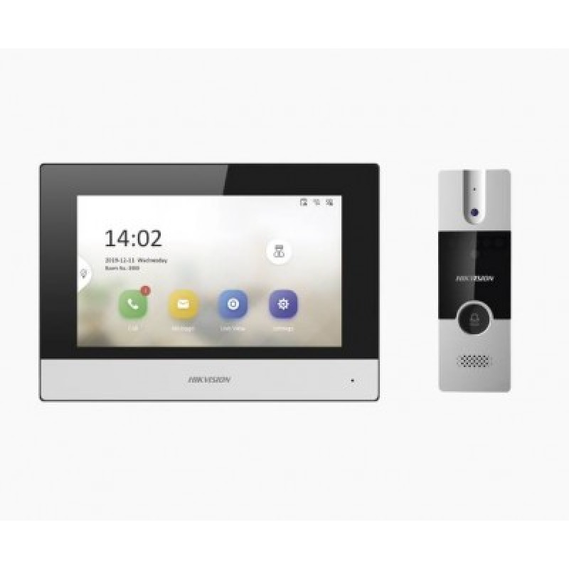 Kit de Videoportero Analógico de Plastico / IP a 4 Hilos con Función de Llamada a App HikConnect / Monitor se Conecta a Internet por Cable o WiFi y por 4 Hilos al Frente de Calle / Expandible a Mas Equipos image 4