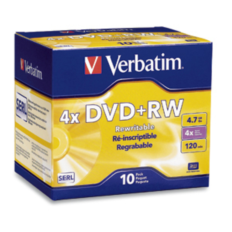 Discos Virgenes Verbatim para DVD  DVD+RW 4x 4.7GB con 10 Piezas