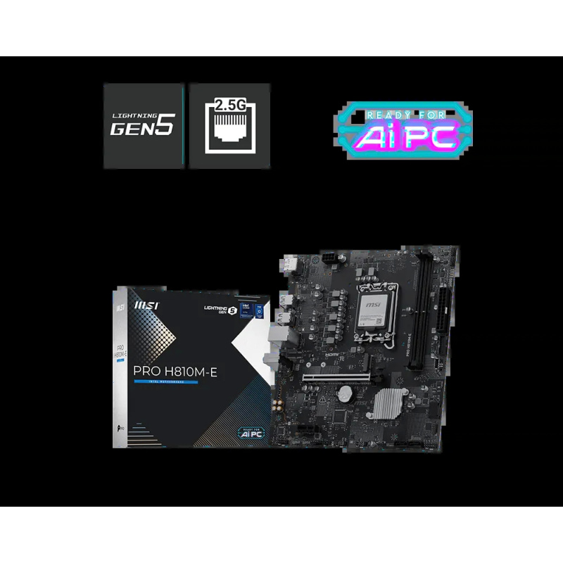 Tarjeta Madre MSI PRO H810M-E socket 1851 Ultra Series 2 2xDDR5 6400Mhz 1xDP 1xHDMI
