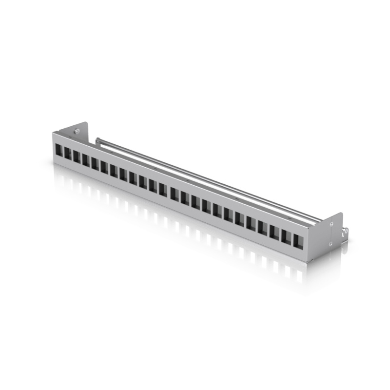 UACC Rack Patch Panel Blank 24 Puertos  Panel Patch Keystone 1U con Barra de Gestión de Cables y Estética Uniforme