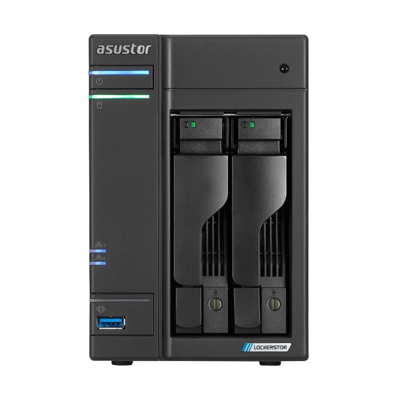 NAS ASUSTOR (AS6702T V2) LOCKERSTOR 2 GEN2, CELERON N5105, 4GB, 4 RANURAS M.2, 2 BAHIAS 3.5"/2.5"