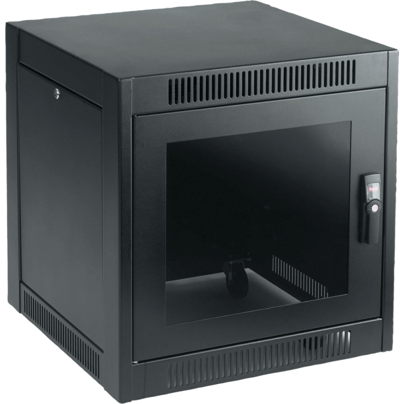 Gabinete SOHO para Oficinas Pequeñas y Home Office 700 x 600 x 900 mm Acero Negro 11U Ruedas Sistema de Enfriamiento Pasivo Puertas con Cerradura Paneles Laterales Extraíbles