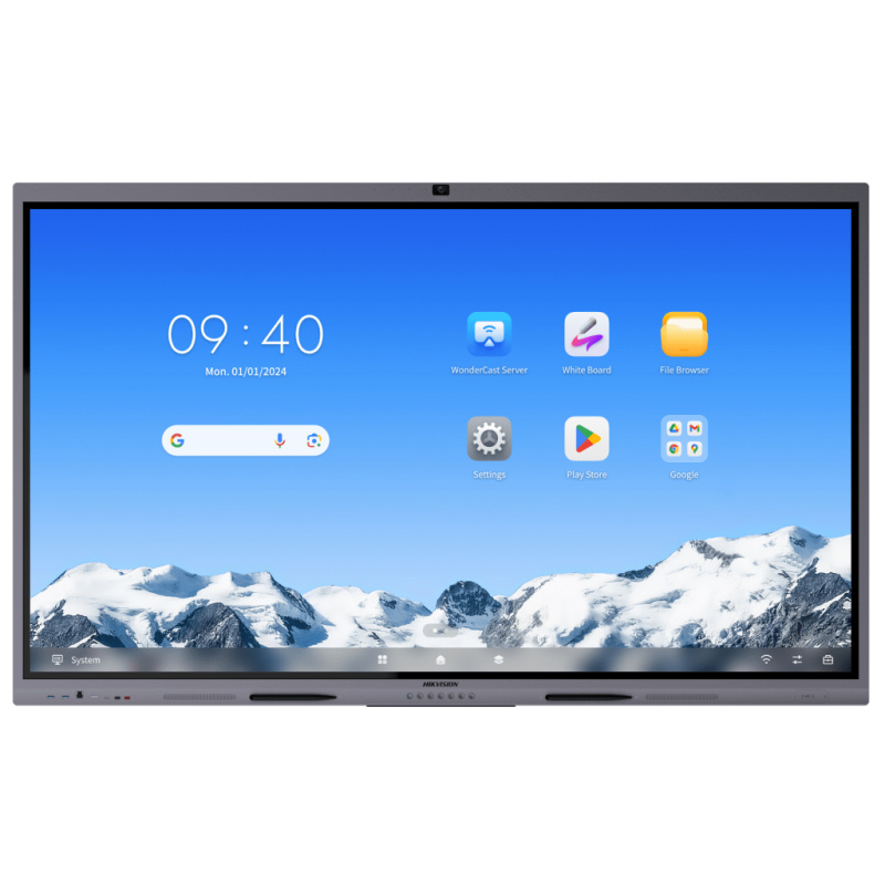 Pantalla Interactiva Touch de 65 Android 14 / Asistentes IA / Google Suite Preinstalado con Certificación EDLA / Cámara Web 8 MP / Resolución 4K / Bocinas Integradas / Entradas HDMI y VGA / Incluye 2 Lápices para Escribir