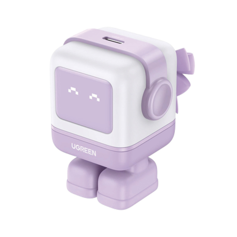 Cargador Mini GaNRobot 30W serie Nexode | 1 USBC de Carga Rápida | Tecnología GaN II | Multiprotocolo PD/QC/SCP/FCA | Carga Inteligente | Pantalla LED | Zapato Magnético Extraíble | Thermal Guard | Color Lila image 2