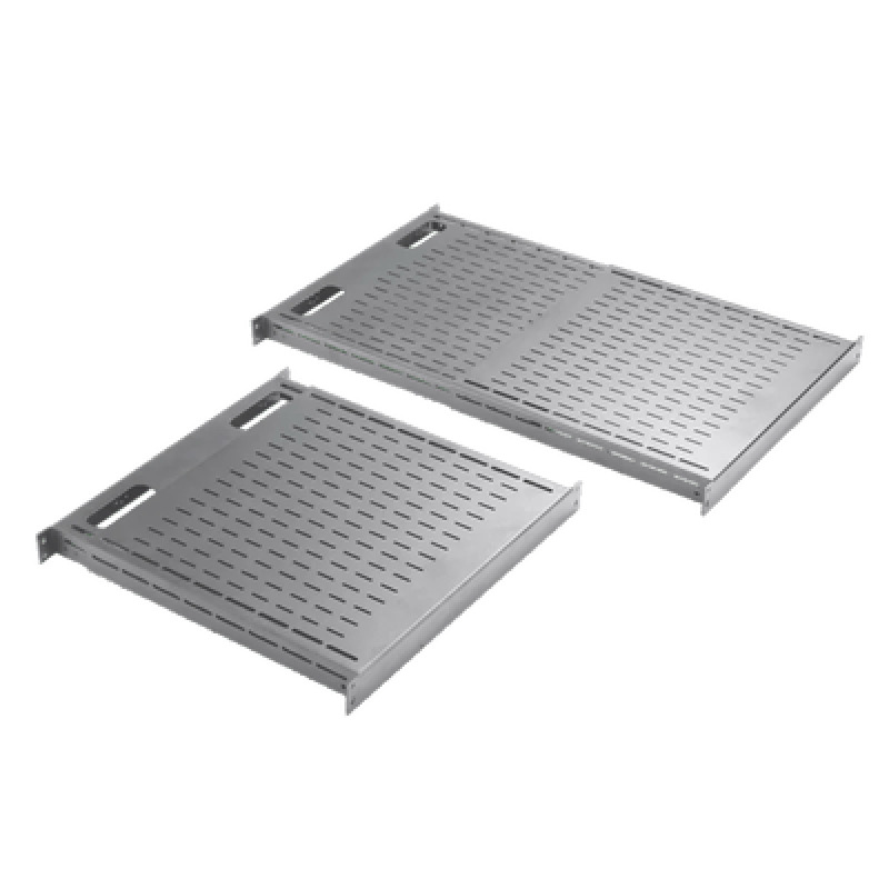 Charola Ventilada de Instalación sin Herramienta Para Rack o Gabinetes de 4 Postes Ajustable de 900 a 1200 mm de Profundidad De Acero Color Negro image 2