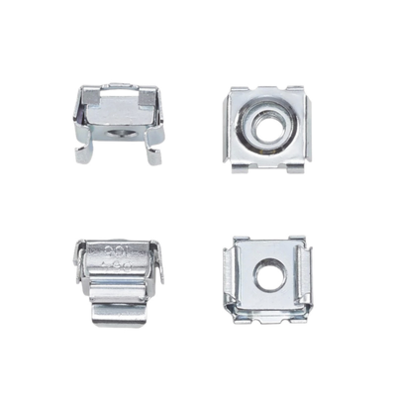 Kit de 20 Tuercas Enjauladas 1032 Para Uso en Gabinetes o Racks con Rieles con Orificios Cuadrado de Acero Color Plateado image 2