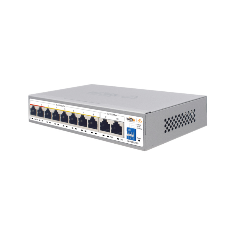 Switch PoE / Administración en la nube / Con 8 puertos 10/100 Mbsp PoE af/at / 2 Puertos Uplink 10/100/1000 Mbps /  Presupuesto 100 W / PoE hasta 250 metros / Soporta protocolo ONVIF image 2