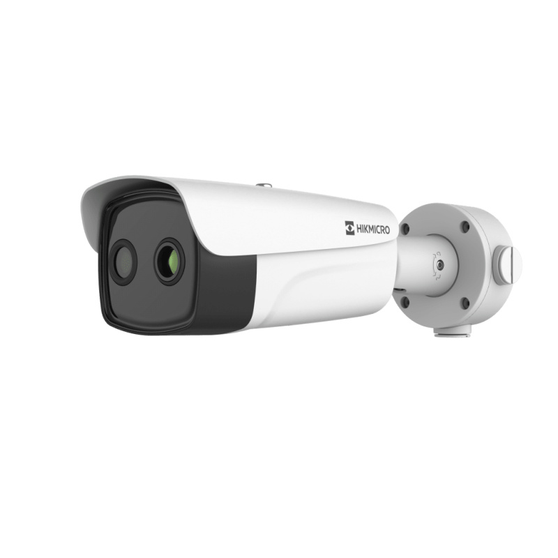 Cámara Bullet Dual Térmica y Óptica/ 256192 Térmico  5MP Óptico / IA para Detección Humana y Vehicular / Medición Temperatura 20C a 150C / Detección Fuego y Fumadores / IP67
