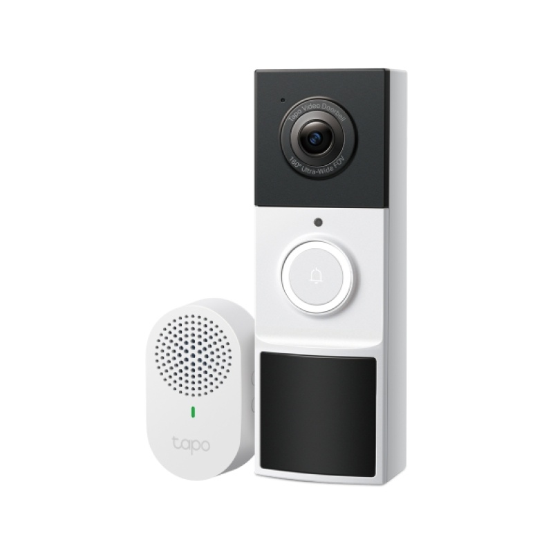 Videoportero Inalámbrico TPLink Tapo D210 / Resolución 2K 3MP 2304  1296px / Campo de Visión 160 DFOV / Batería 6400mAh Recargable / Detección IA PersonasVehículos / Visión Nocturna Color / 