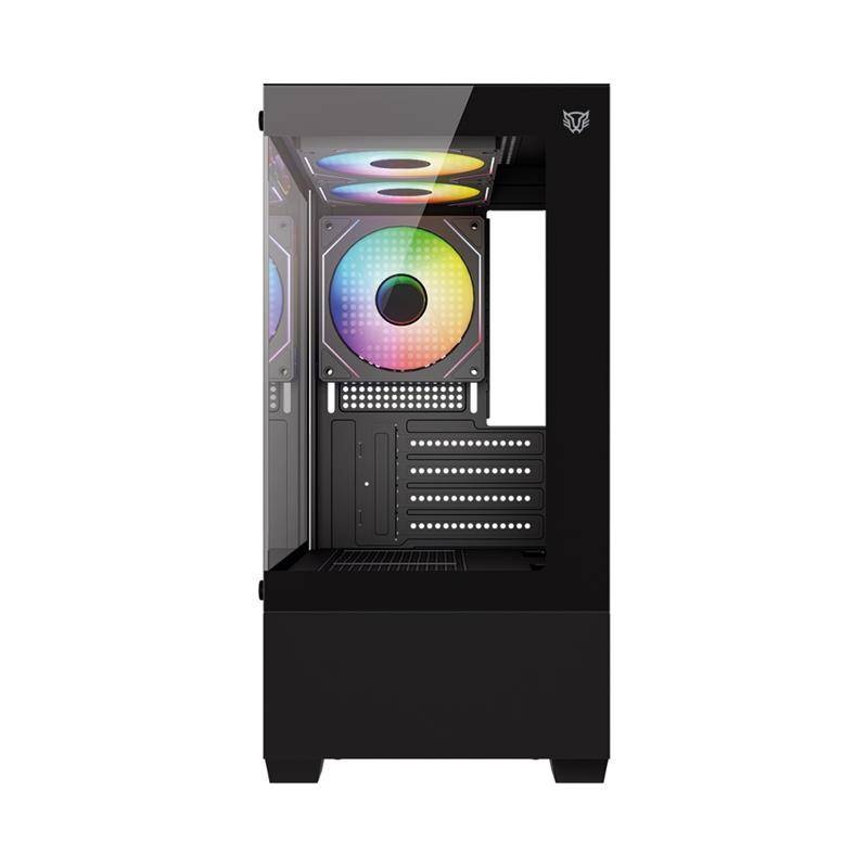 GABINETE BALAM RUSH(BR-943918)NITROX GLOW CRYSTAL 4700C,MAX M-ATX,S/FUENTE,1*USB A 3.0, PANEL/FRENTE CRISTAL,NEG