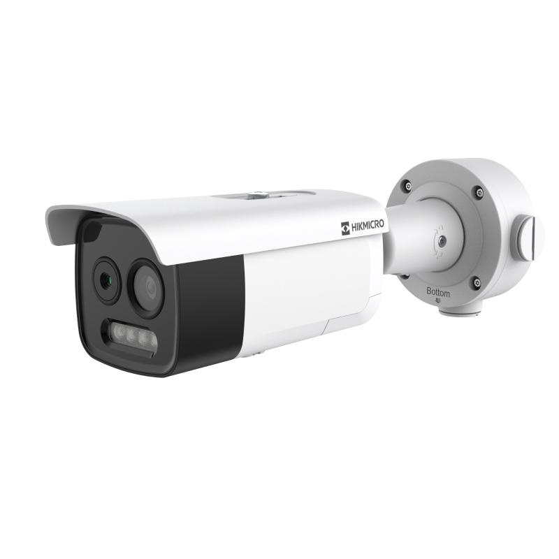 HIKMICRO Cámara Bala IP BiEspectral / Térmica 256 X 192 / 36 mm  Óptica 5 MP / 43 mm / IA GUANLAN / Rango 20C a 650C / 2C Tolerancia / Detección de Fuego y Humo / Alarma Visual y Audible / Dual Light 