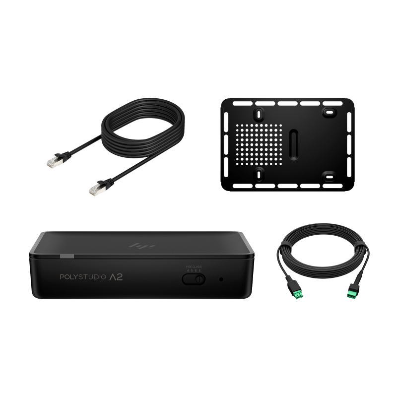 HP Poly Studio A2 Audio Bridge w/ CAT6A and Mic Extension Cable and Mounting Plate