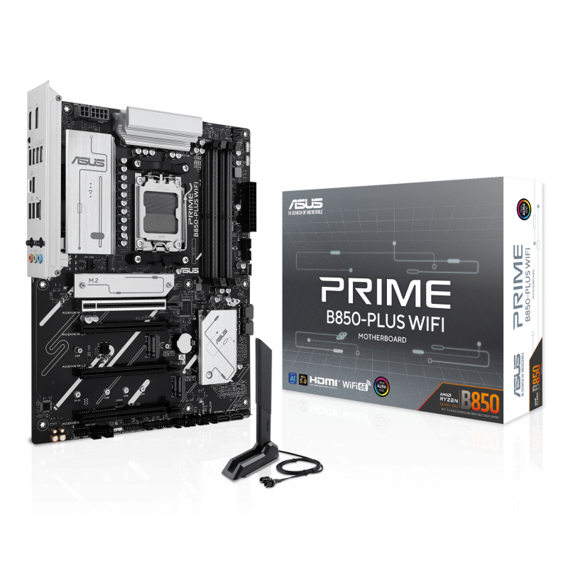 MOTHERBOARD ASUS (PRIME B850-PLUS WIFI) SOCKET AM5,4*DDR5,HDMI,DP,PCIE-5.0,WIFI6E,ATX