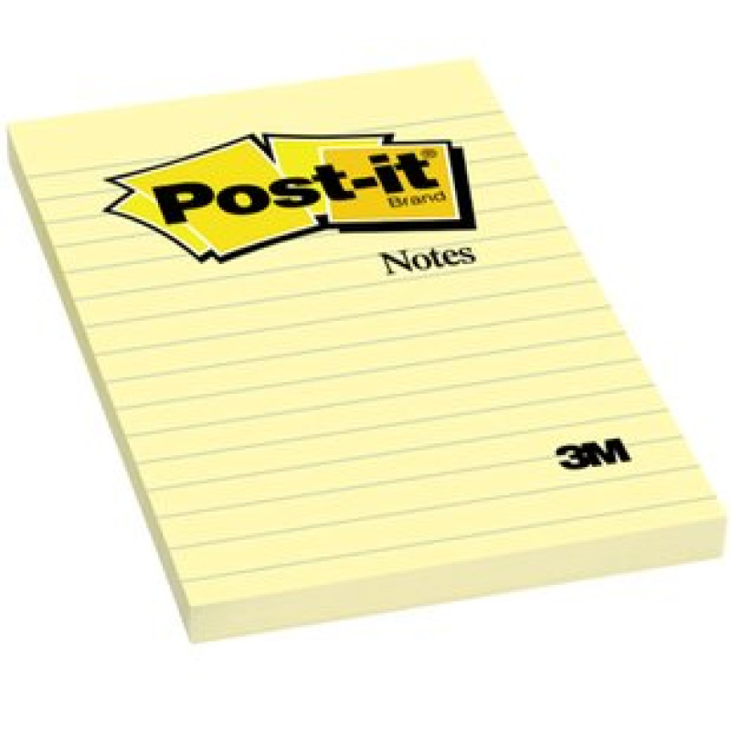 3M NOTAS ADHESIVAS MOD660 POST-IT AMARILLAS 4X6 1 BLOCK 100 HOJAS RAYA MT900176413