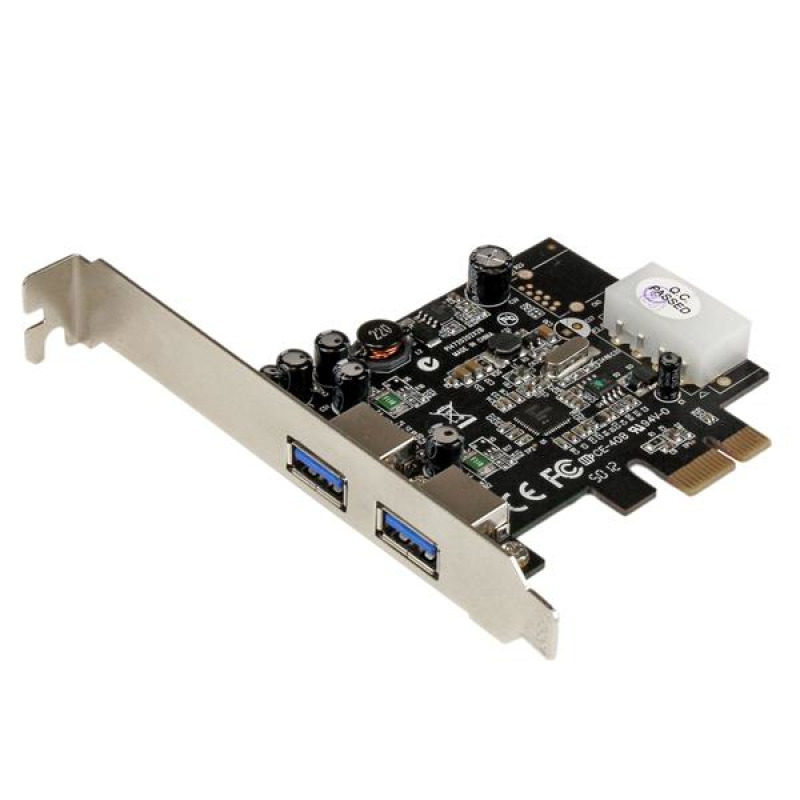 ADAPTADOR STARTECH TARJETA CONTROLADORA PCI EXPRESS PCI-E 2 PUERTOS USB 3.0 CON ALIMENTACION MOLEX  Y UASP -2 TOTAL USB PORT(s) - 2 USB 3.0 PORT(s)