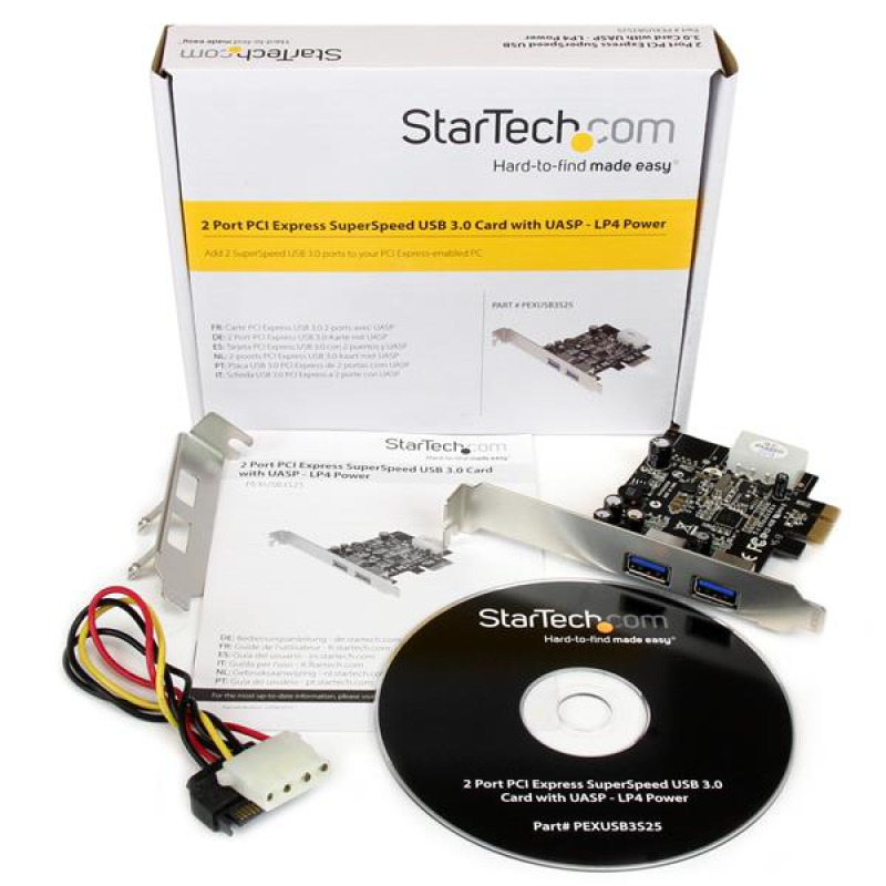 ADAPTADOR STARTECH TARJETA CONTROLADORA PCI EXPRESS PCI-E 2 PUERTOS USB 3.0 CON ALIMENTACION MOLEX  Y UASP -2 TOTAL USB PORT(s) - 2 USB 3.0 PORT(s) image 5